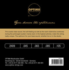 Optima E-Bass Saiten Einzigartige Studio Goldsaiten - 4-str. medium sc. (2409M)
