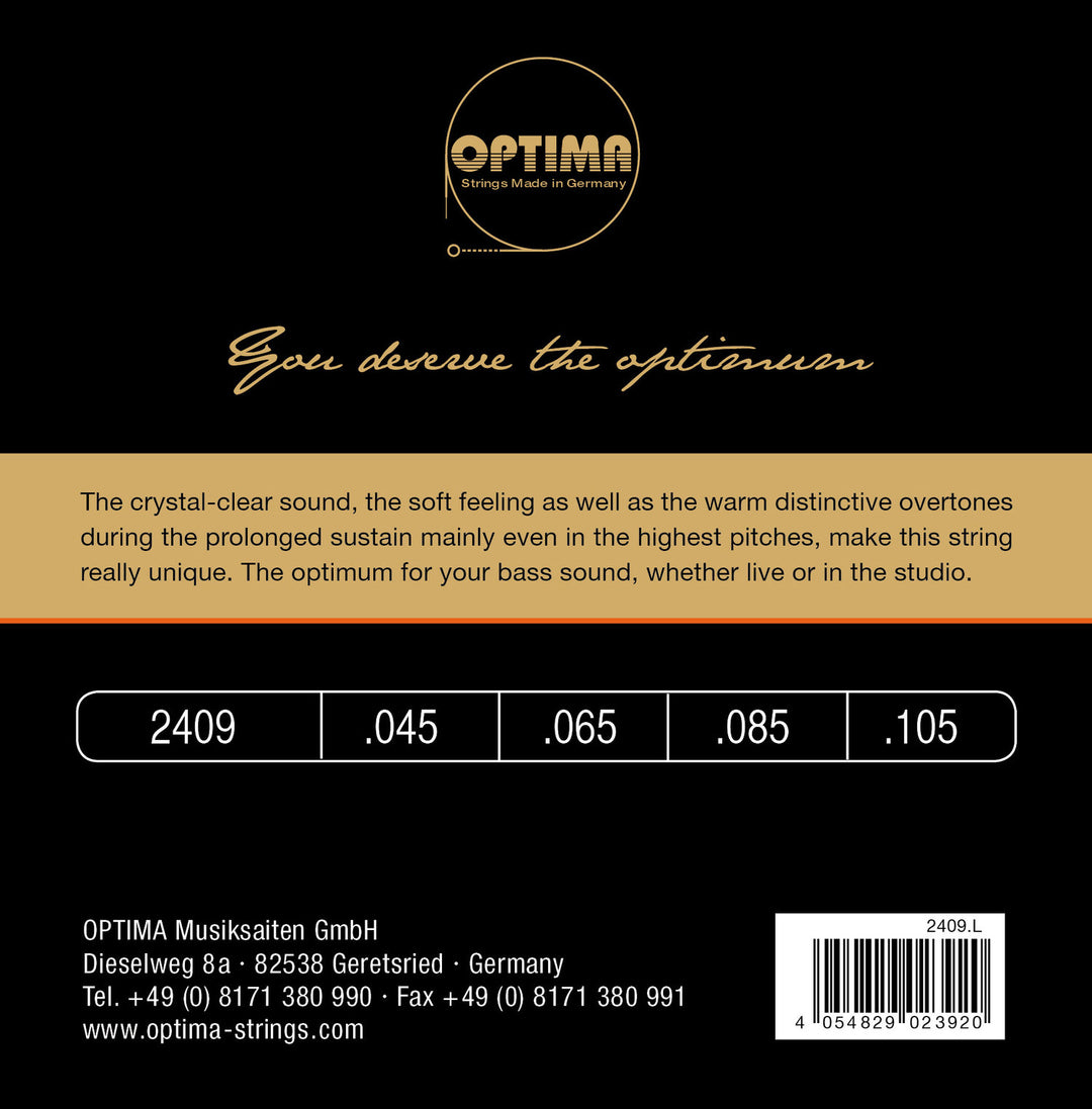 Optima E-Bass Saiten Einzigartige Studio Goldsaiten - 4-str. medium sc. (2409M)