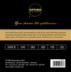 Optima E-Bass Saiten Einzigartige Studio-Gold-Saiten - 5-str. long sc. (2409B)
