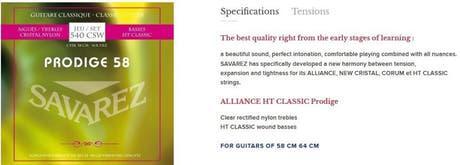 Savarez Saiten für klassische Gitarren Prodige 38 Kindergitarren - 3/4-7/8 Nylon Gw (540CSW)