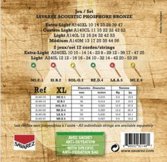 Savarez A140XL Acoustic Phosphor Bronze, extra light .010 bis .047