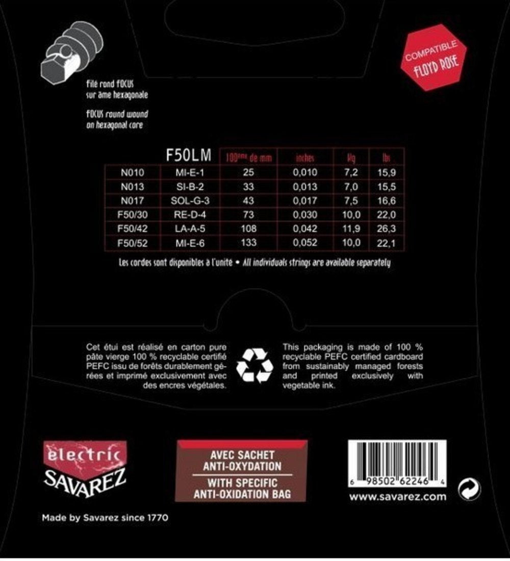 Savarez F50LM Focus E-gitarrensaiten, medium light .010 bis .052