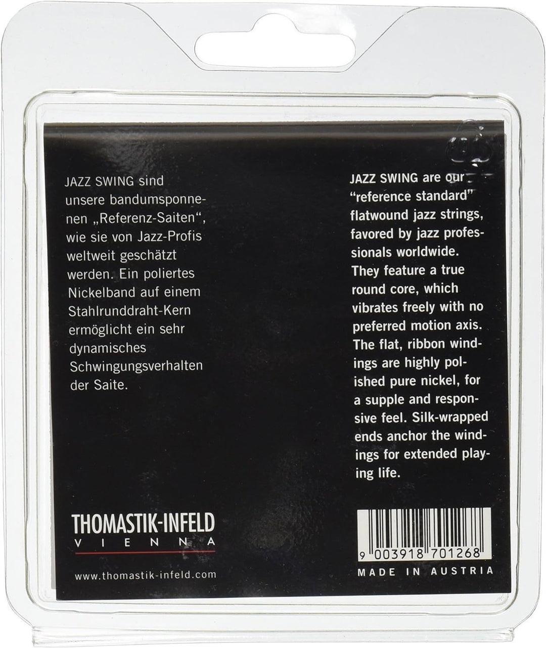 Thomastik-Infeld Saiten für E-Gitarre Jazz Swing Serie Nickel Flat Wound - Set 010 flatwound (JS110)