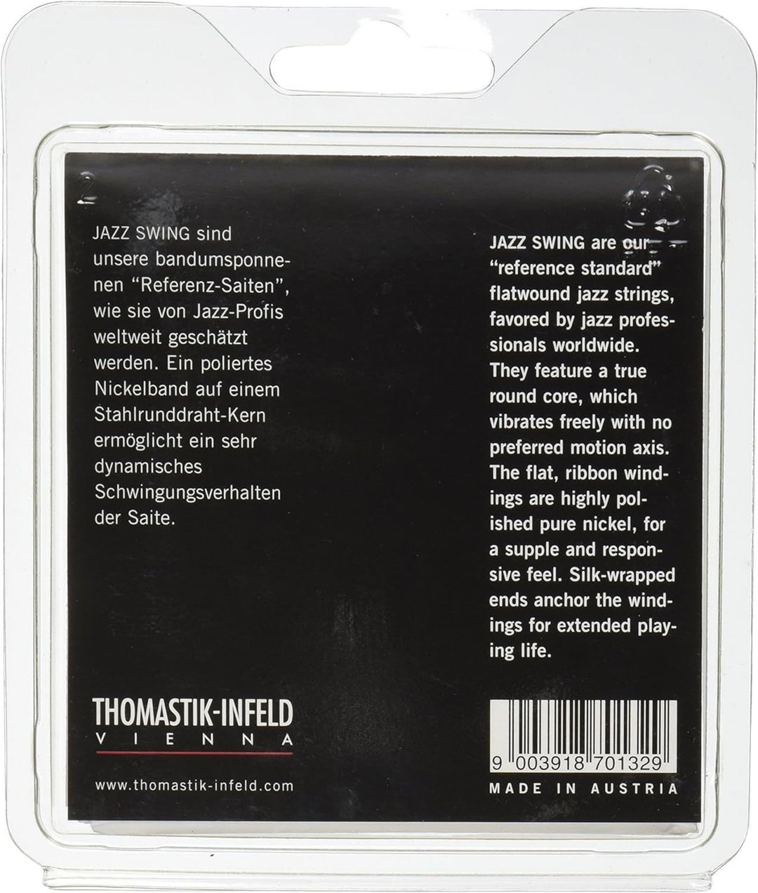 Thomastik-Infeld Saiten für E-Gitarre Jazz Swing Serie Nickel Flat Wound - Set 013 flatwound (JS113)