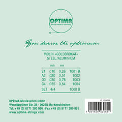 Optima Geigen Saiten Goldbrokat - Satz 4/4 (1000B)