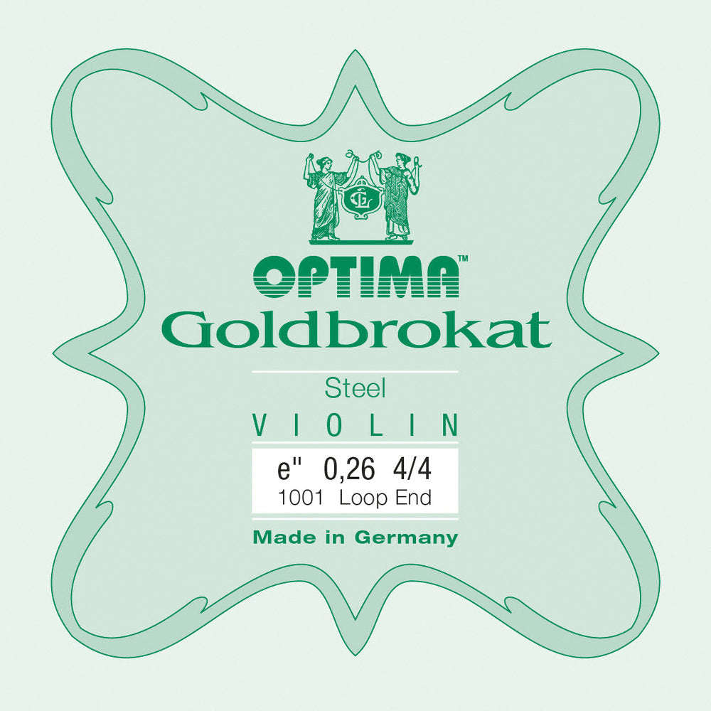 Optima Goldbrokat E-Saite 4/4-Geige, 0,26 mm, Schlaufe