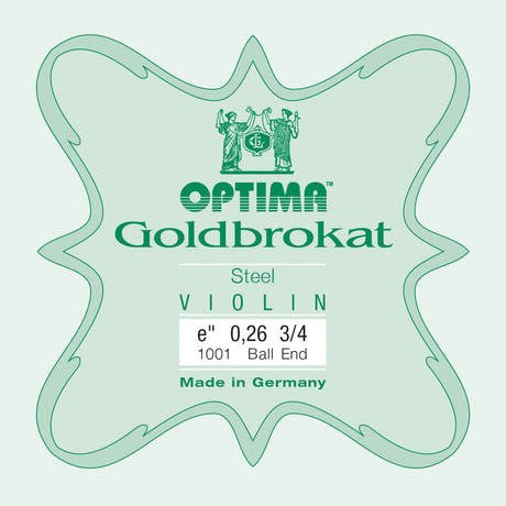 Optima Goldbrokat E-Saite 3/4-Geige, 0,26 mm, Kugel