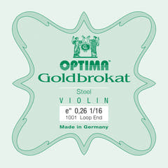 Optima Goldbrokat E-Saite für 1/16-Geige, 0,26 mm, Schlaufe