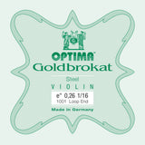 Optima Goldbrokat E-Saite für 1/16-Geige, 0,26 mm, Schlaufe