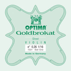 Optima Goldbrokat E-Saite für 1/16-Geigen, 0,26 mm, Kugel