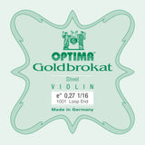 Optima Goldbrokat E-Saite 1/16-Violine, 0,27 mm, Schlaufe