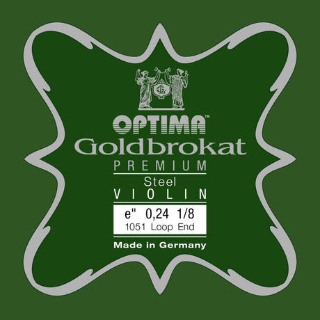 Optima Goldbrokat Premium E-Saite für 1/8-Violine, 0,24 mm, Schlaufe