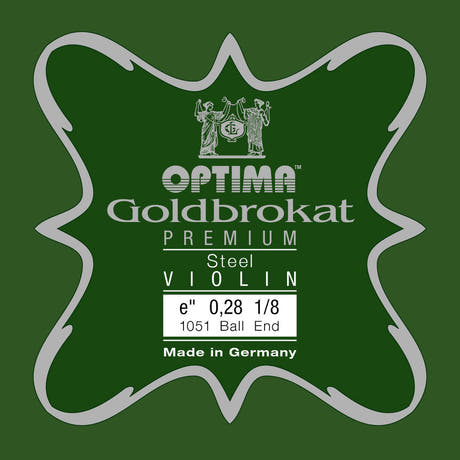 Optima Goldbrokat Premium E-Saite 1/8-geigen, 0,28 mm, Kugel
