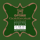 Optima Goldbrokat Premium Brassed E-Saite 1/2-Geige, 0,26 mm, Schlaufe