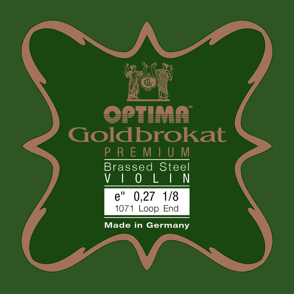 Optima Goldbrokat Premium Brassed E-Saite für 1/8-Geige, 0,27 mm, Schlaufe