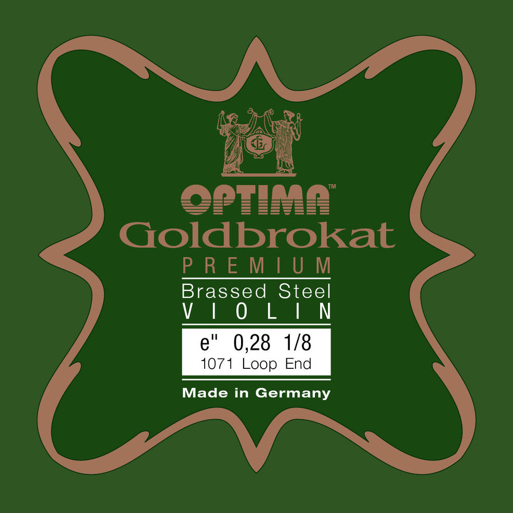 Optima Goldbrokat Premium Brassed E-Saite für 1/8-Geige, 0,28 mm, Schlaufe