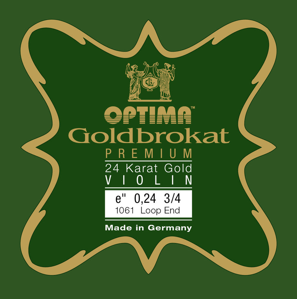 Optima Goldbrokat 24K Gold E-Saite für 3/4-Violine, 0,24 mm, Schlaufe