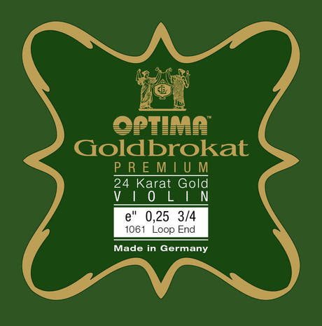 Optima Goldbrokat 24K Gold E-Saite für 3/4-geigen, 0,25 mm, Schlaufe