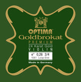 Optima Goldbrokat 24K Gold E-Saite für 3/4-geigen, 0,26 mm, Schlaufe