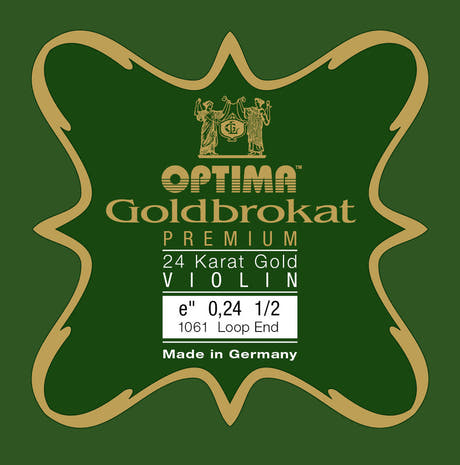 Optima Goldbrokat 24K Gold E-Saite für 1/2-geigen, 0,24 mm, Schlaufe