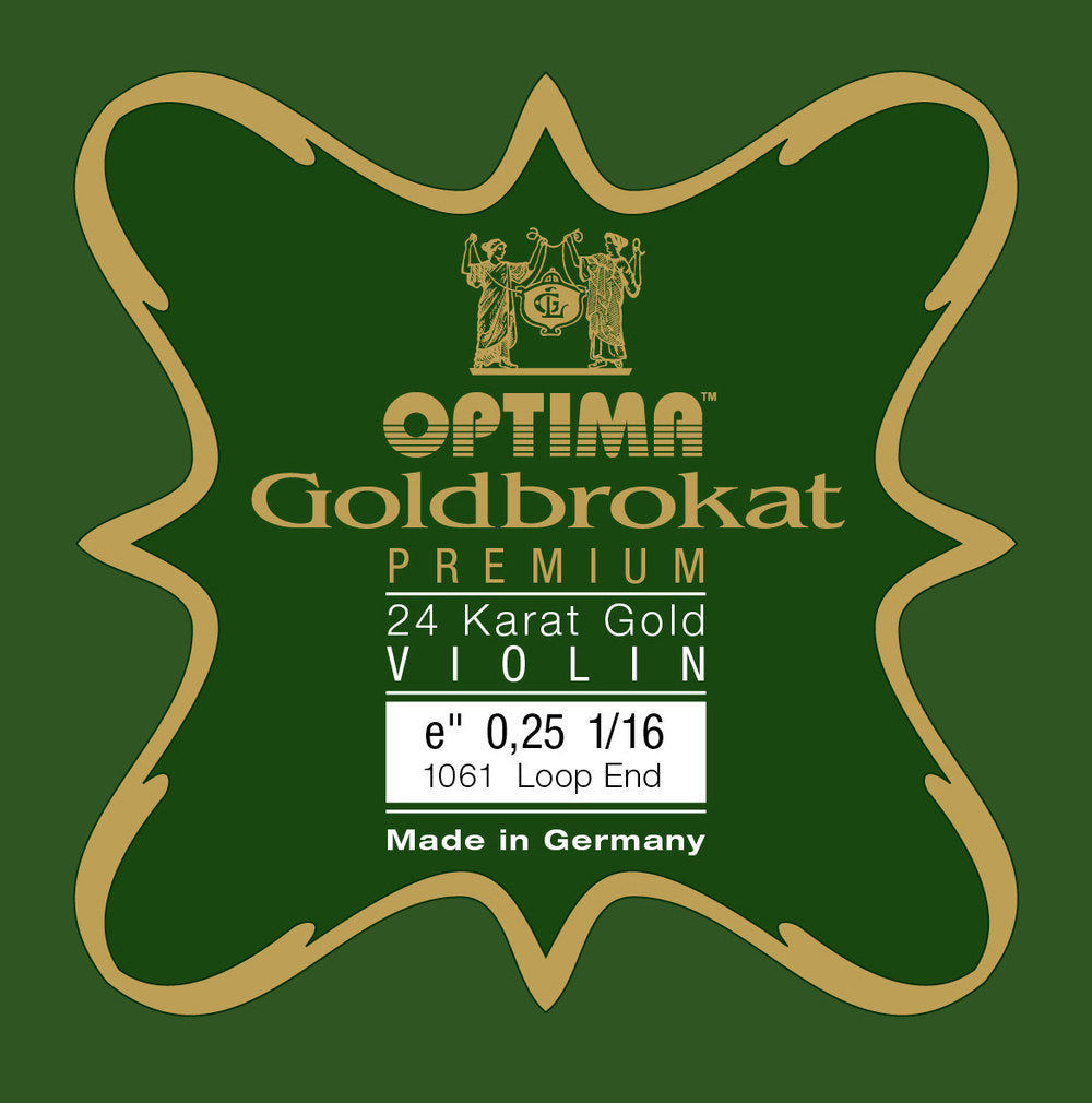Optima Goldbrokat 24K Gold E-Saite 1/16-Geige, 0,25 mm, Schlaufe