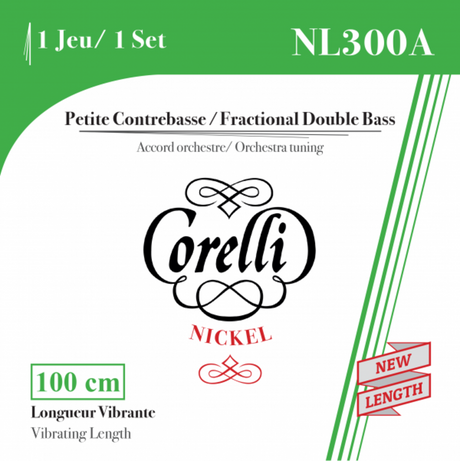 Corelli Kontrabasssaiten Fraktional - kleine Mensur - Set 1/2 Größe (300A)