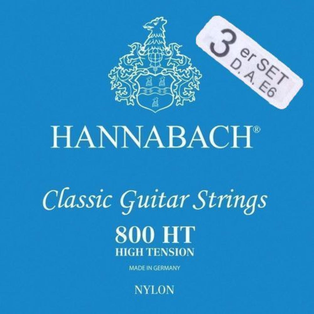 Hannabach Saiten für klassische Gitarre Serie 800 High tension versilbert - Set mit 3 Bässen (8007HT)