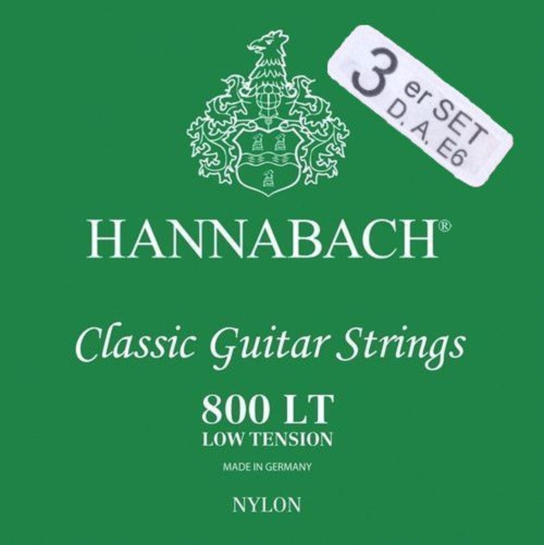 Hannabach Saiten für klassische Gitarre Serie 800 Low tension versilbert - Set mit 3 Bässen (8007LT)