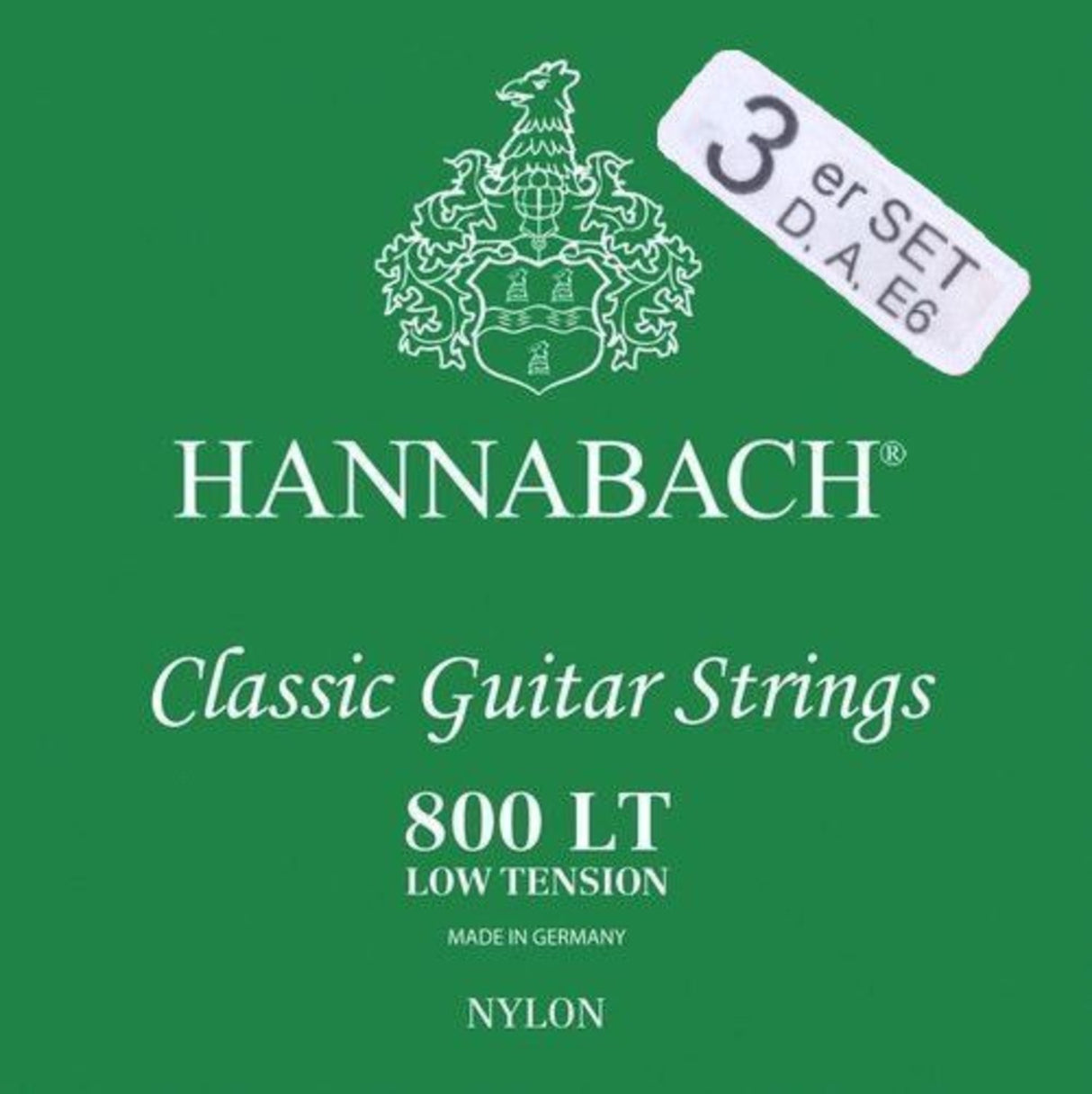 Hannabach Saiten für klassische Gitarre Serie 800 Low tension versilbert - Set mit 3 Bässen (8007LT)