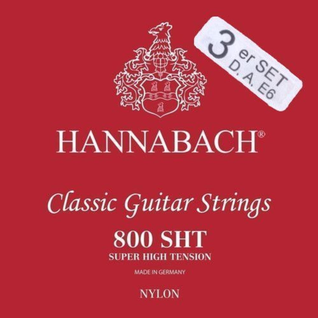Hannabach Saiten für klassische Gitarre Serie 800 Super High Tension versilbert - Set mit 3 Bässen (8007SHT)
