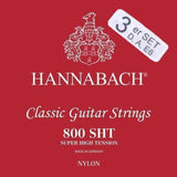 Hannabach Saiten für klassische Gitarre Serie 800 Super High Tension versilbert - Set mit 3 Bässen (8007SHT)