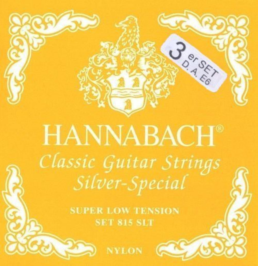 Hannabach Saiten für klassische Gitarren Serie 815 Super Low Tension Silber special - Set von 3 Bass (8157SLT)