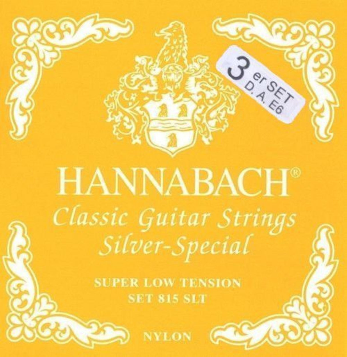 Hannabach Saiten für klassische Gitarren Serie 815 Super Low Tension Silber special - Set von 3 Bass (8157SLT)