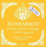 Hannabach Saiten für klassische Gitarren Serie 815 Super Low Tension Silber special - Set von 3 Bass (8157SLT)