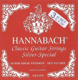 Hannabach Saiten für klassische Gitarren Serie 815 Super High Tension Silber special - 3er Bass super high (8157SHT)