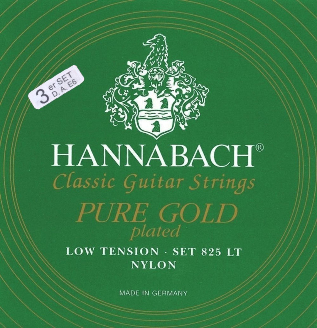 Hannabach Saiten für klassische Gitarren Serie 825 Low Spannung spezialvergoldet - 3er Bass low (8257LT)