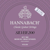 Hannabach Saiten für klassische Gitarren Series 900 Medium/High Tension Silver 200 - 3er Bass med-hi (9007MHT)