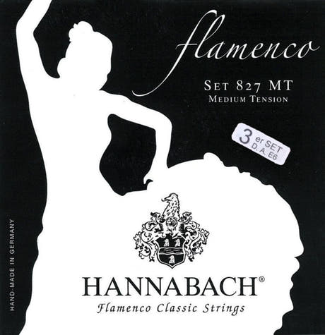 Hannabach Saiten für klassische Gitarren Serie 827 Medium Tension Flamenco - Set von 3 Bass (8277MT)