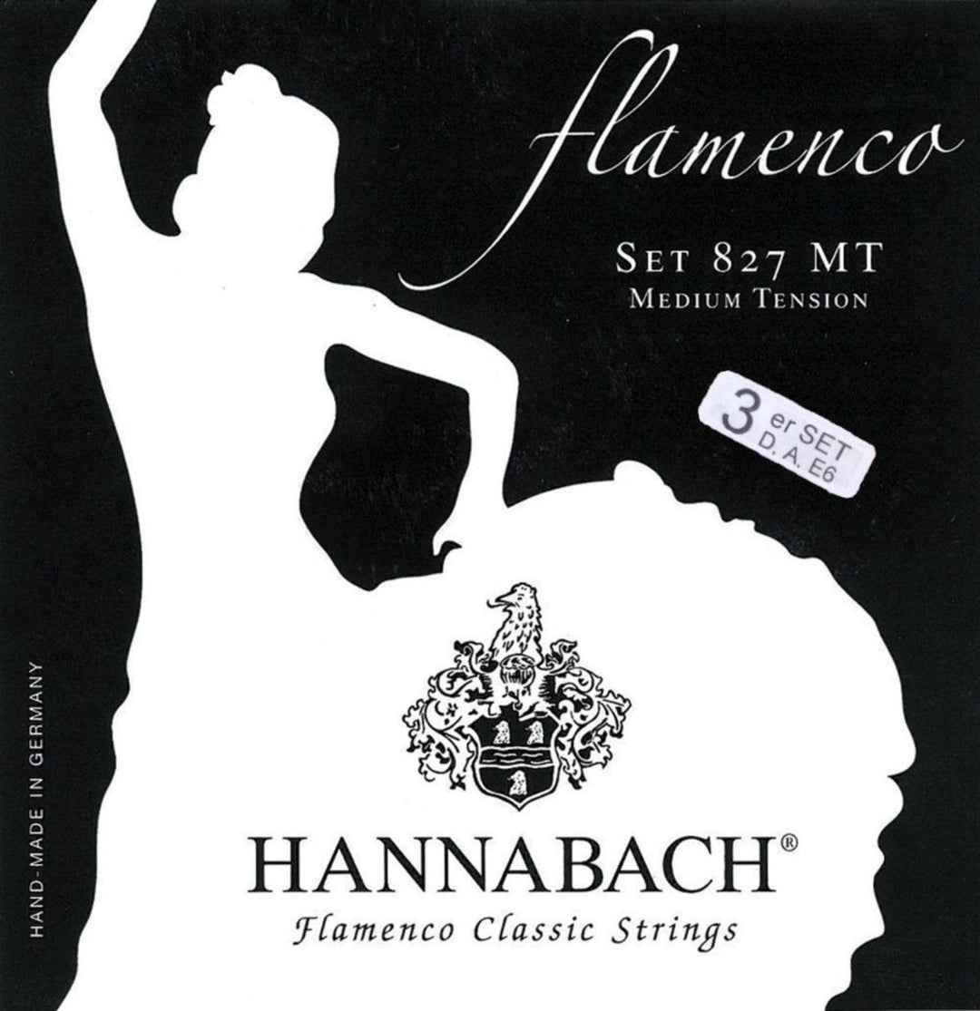 Hannabach Saiten für klassische Gitarren Serie 827 Medium Tension Flamenco - Set von 3 Bass (8277MT)