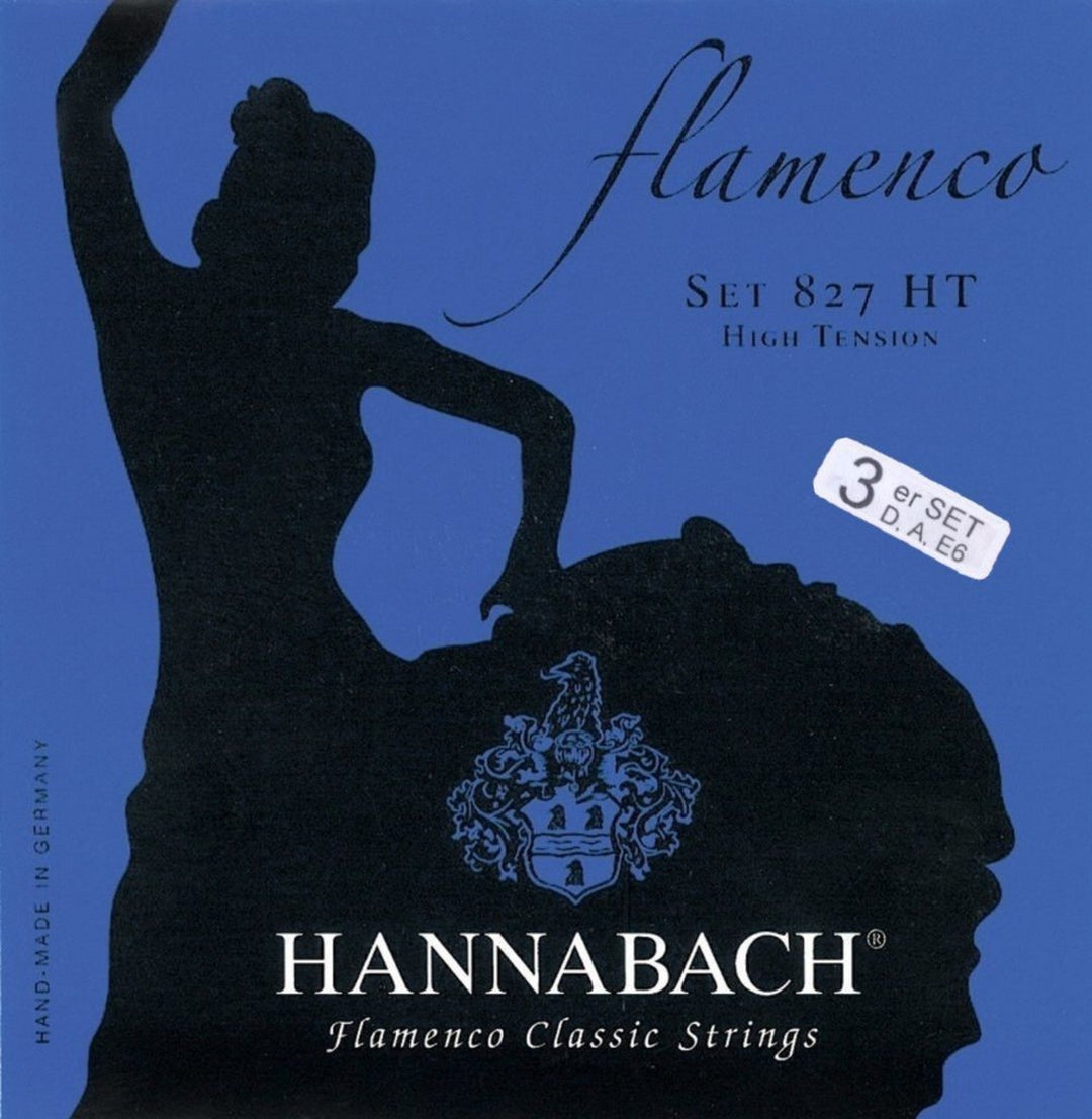 Hannabach Saiten für klassische Gitarren Serie 827 High Tension Flamenco - Set von 3 Bass (8277HT)