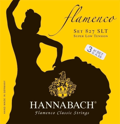 Hannabach Saiten für klassische Gitarren Serie 827 Super Low Tension Flamenco - Set von 3 Bass (8277SLT)