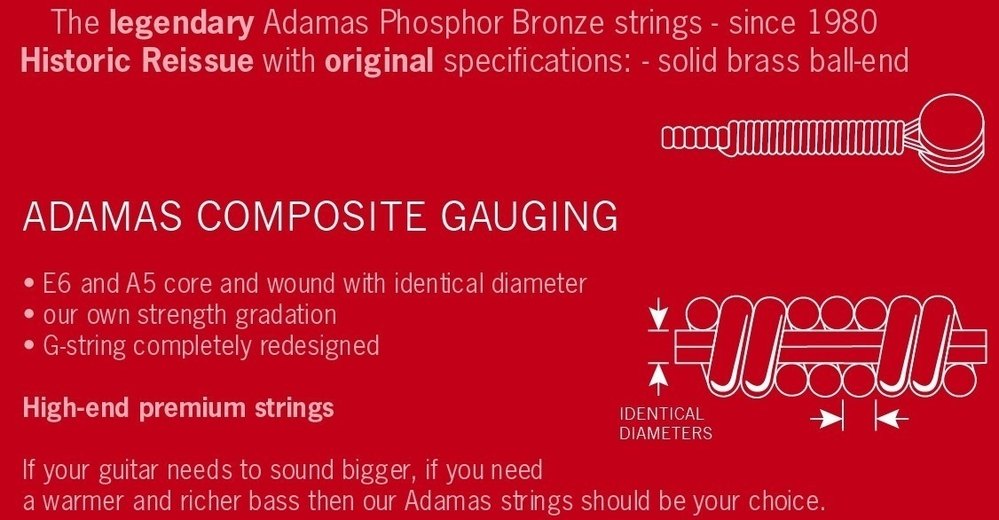 Adamas Round Core 1717RC gitarrensaiten, auch für Allergiker