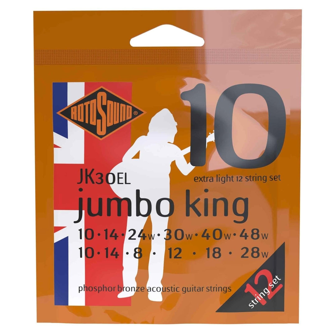 Rotosound Saiten für Akustikgitarren Jumbo King - Set 12-saitig Extra Light 10-48 (JK30EL)
