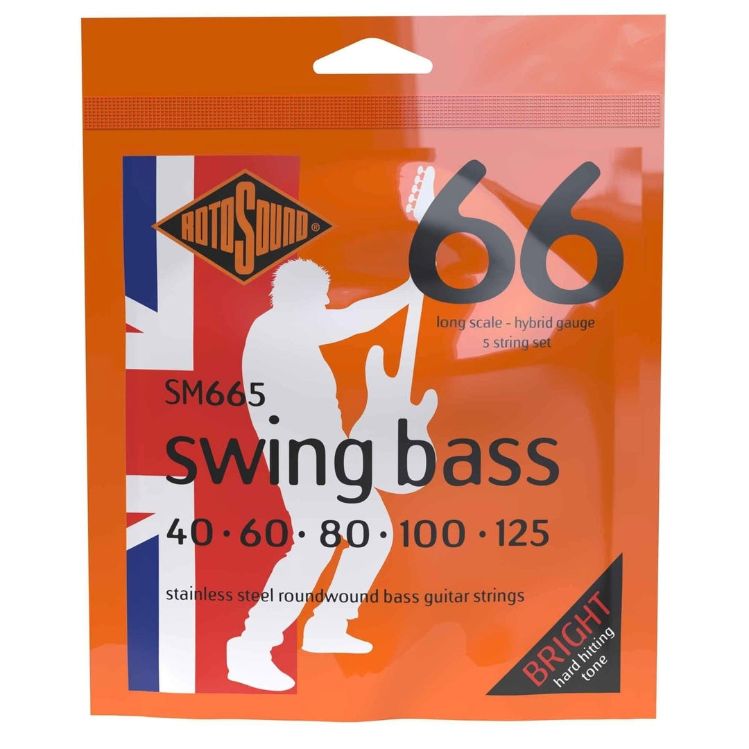 Rotosound E-Bass Saiten Swing Bass 66 - Set 5-saitig Edelstahl Hybrid 40-125 (SM665)