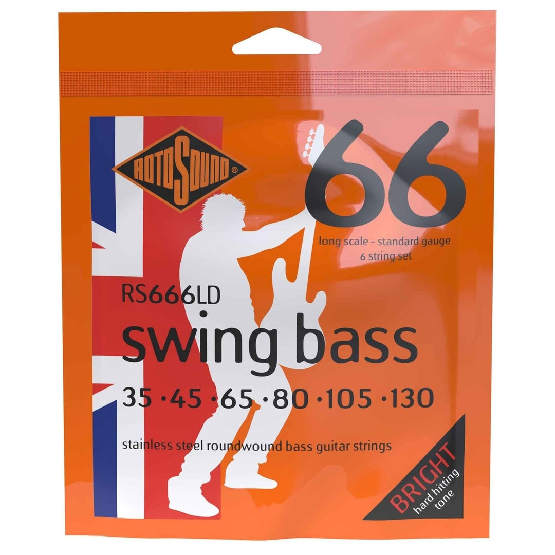 Rotosound E-Bass Saiten Swing Bass 66 - Set 6-saitig Edelstahl Standard 35-130 (RS666LD)