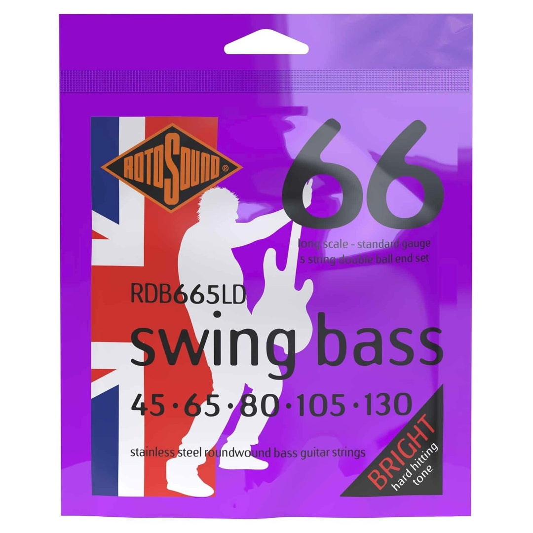 Rotosound E-Bass Saiten Swing Bass 66 Double Ball End - Set 5-str. Standard 45-105 Double Ball (RDB665LD)