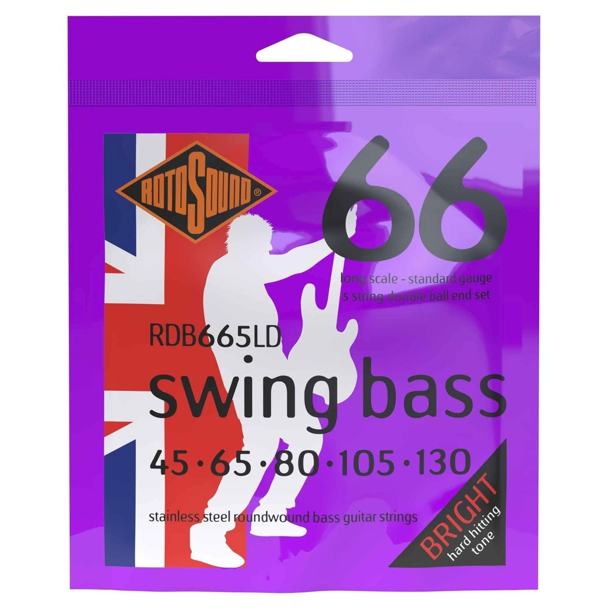 Rotosound E-Bass Saiten Swing Bass 66 Double Ball End - Set 5-str. Standard 45-105 Double Ball (RDB665LD)