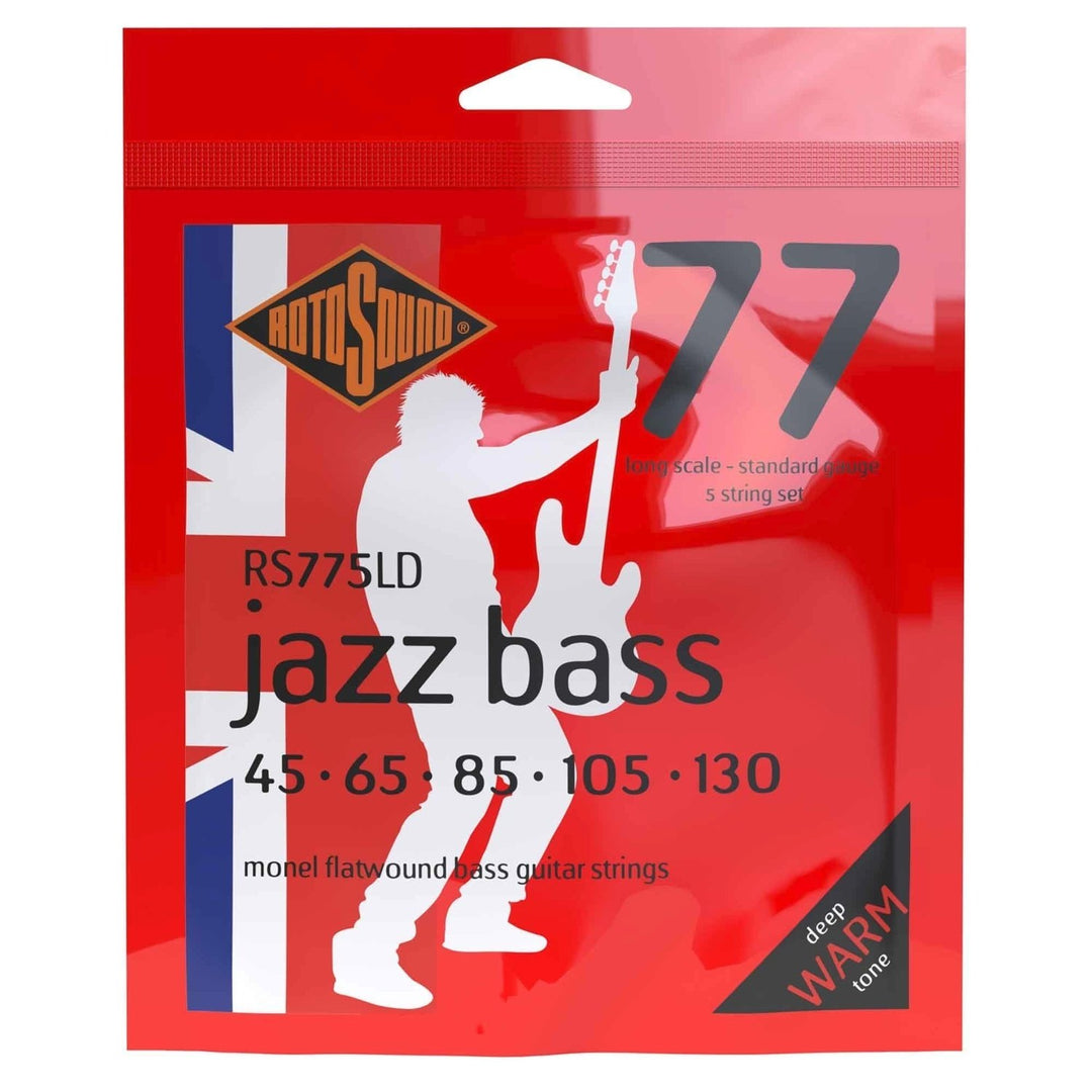 Rotosound Jazz Bass Saiten Jazz Bass 77 - Satz 5-saitig Flatwound Standard 45-130 (RS775LD)