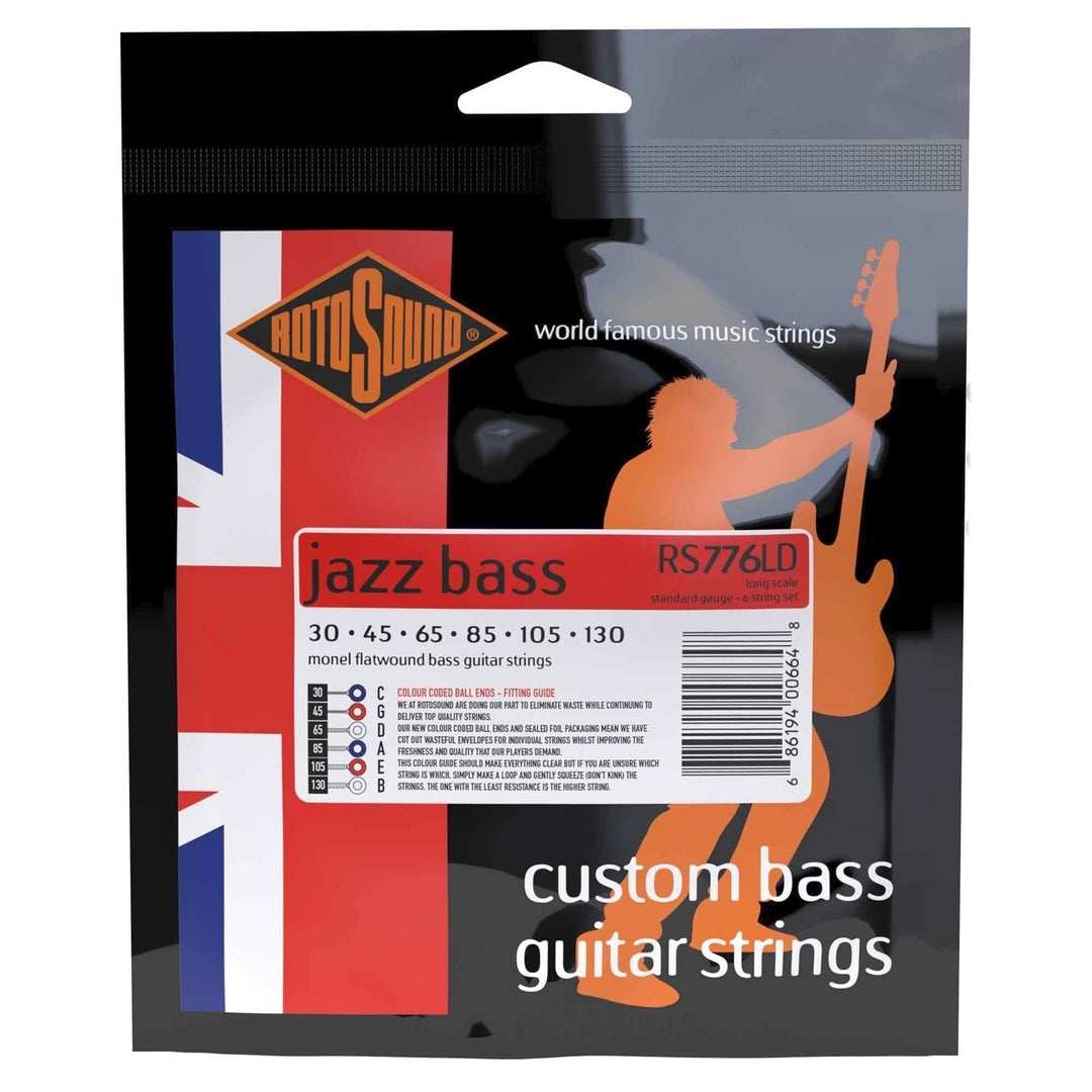 Rotosound Jazz Bass Saiten Jazz Bass 77 - Set 6-saitig Flatwound Standard 30-130 (RS776LD)