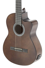 VGS Basic elektroakustische klassische gitarren, walnussfarben